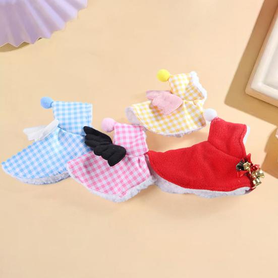 Попугай Теплая накидка Плюшевые птицы Верхняя одежда Пушистая клетчатая Мелкие животные Уютный плащ для зимы Аксессуар для костюма питомца