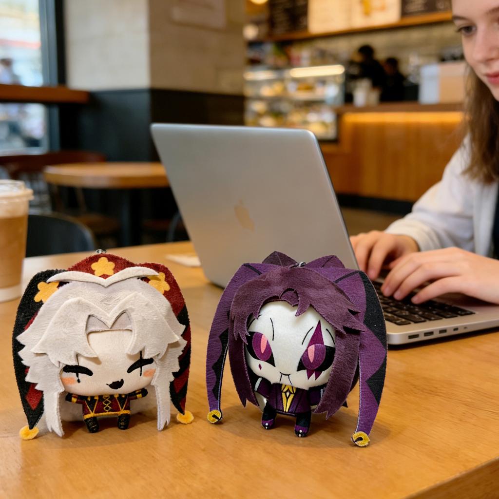 Милая Пьеро Плюшевая Кукла - Чиби Клоун Мягкая Игрушка С Напечатанным Дизайном, Мягкая Аниме-Подушка Для Детей И Коллекционеров