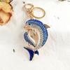 Металлический Брелок Морские Обитатели Стразы Мультяшный Подвеска Кит Кольцо для Ключей Дельфин Ювелирные Украшения