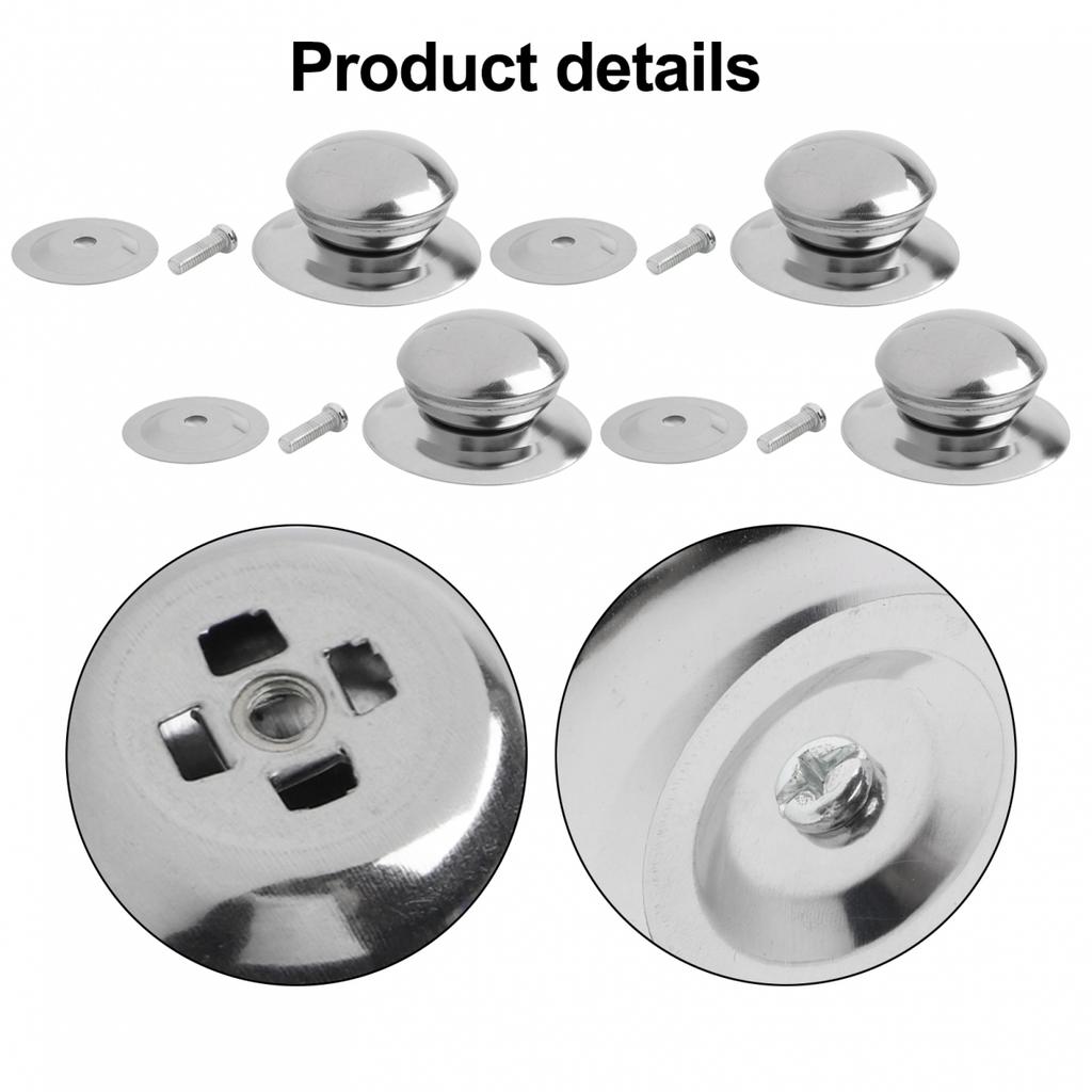 High Friction Pot Lid Handle Replacement Stainless Steel Material Pack of 4