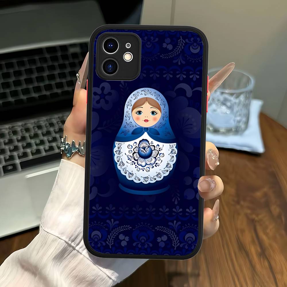 Классический чехол-матрешка для телефона iPhone 16 15 14 11 12 13 Pro Max Plus 12 XS Max, задняя крышка, матовый чехол