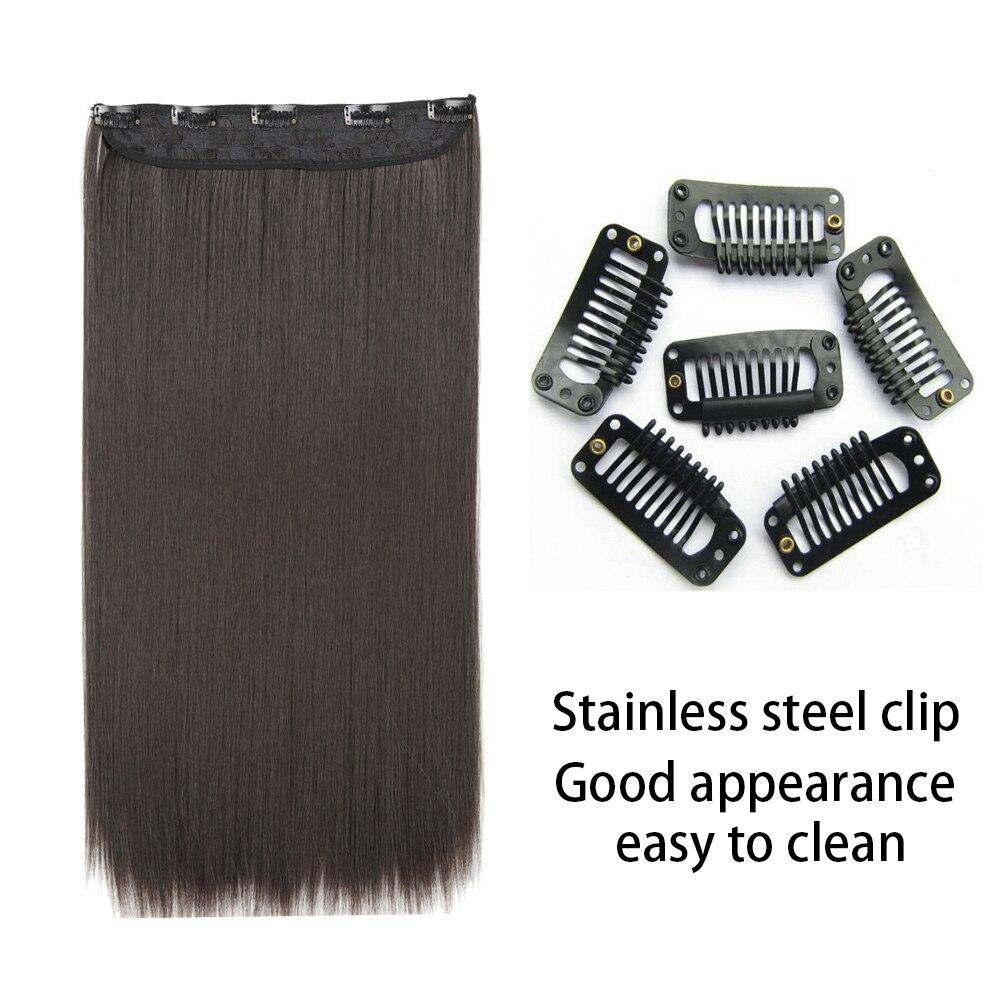 MERISIHAIR 5 зажимов для наращивания волос, синтетические длинные прямые волосы, прическа, высокотемпературное волокно, золотисто-коричневый, черный