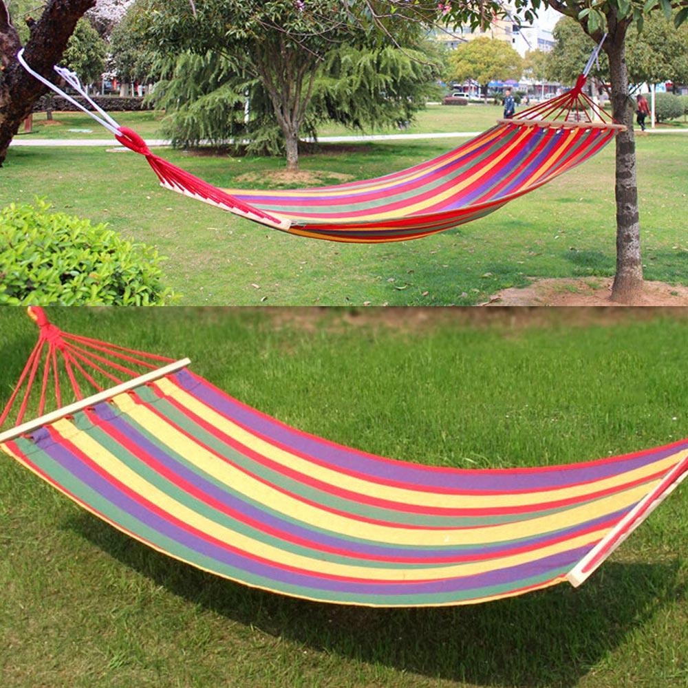 Single garden hammock with crossbar, 200 x 60, 150 kg strong