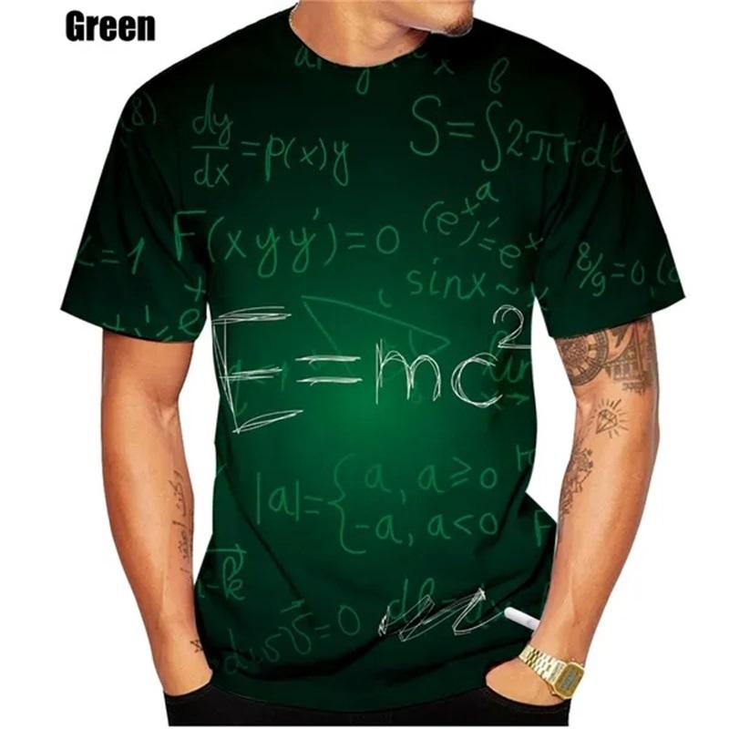 Модная креативная дизайнерская футболка с математической формулой и 3d принтом, мужские повседневные универсальные футболки больших размеров с короткими рукавами