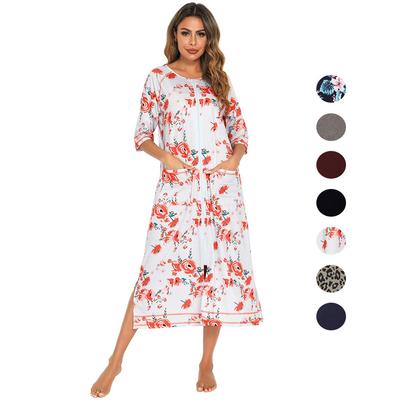 Женский халат для беременных на молнии с длинным рукавом 3/4, халат для родов в больнице, ночные рубашки для кормления, домашний халат, шезлонг, одежда для сна