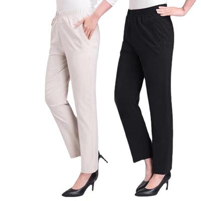 Женские брюки весна-лето и осень Four Seasons, тонкие, однотонные, прямые, эластичные, с высокой талией