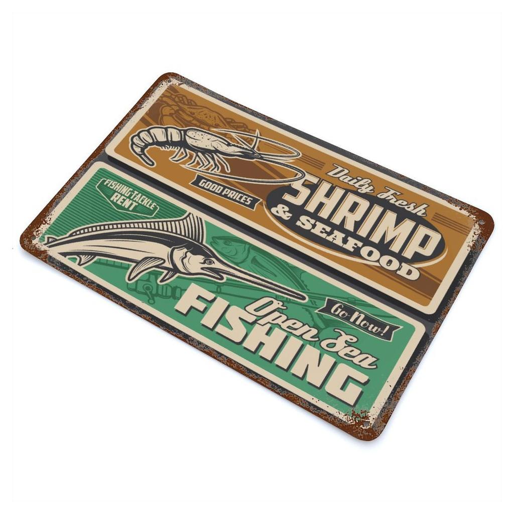 1-Pack retro wall plaque metal, 20×30cm and 30×40cm, shabby rust decor for dining room, lobby or office