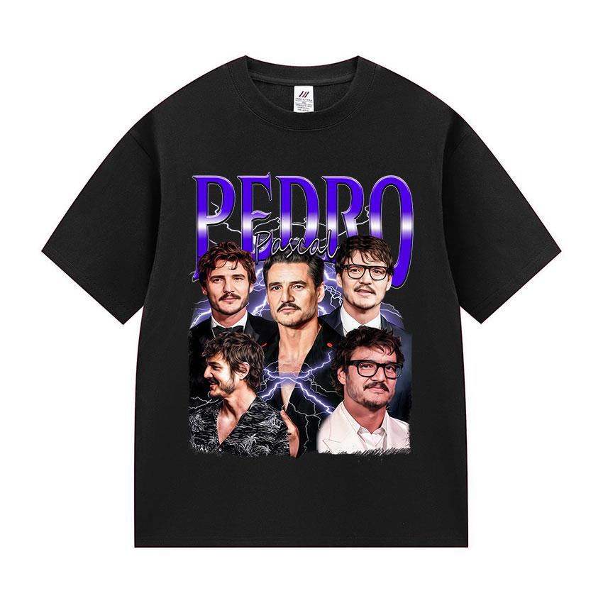 Actor Pedro Pascal Movie Graphic T Shirt Unisexs Retro High Quality Fashion Clothing Tshirts Unisex 100 Cotton Oversized Tshirt