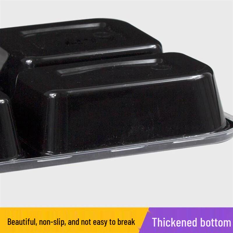 Black Disposable 4-Compartment Meal Prep Containers with Lids