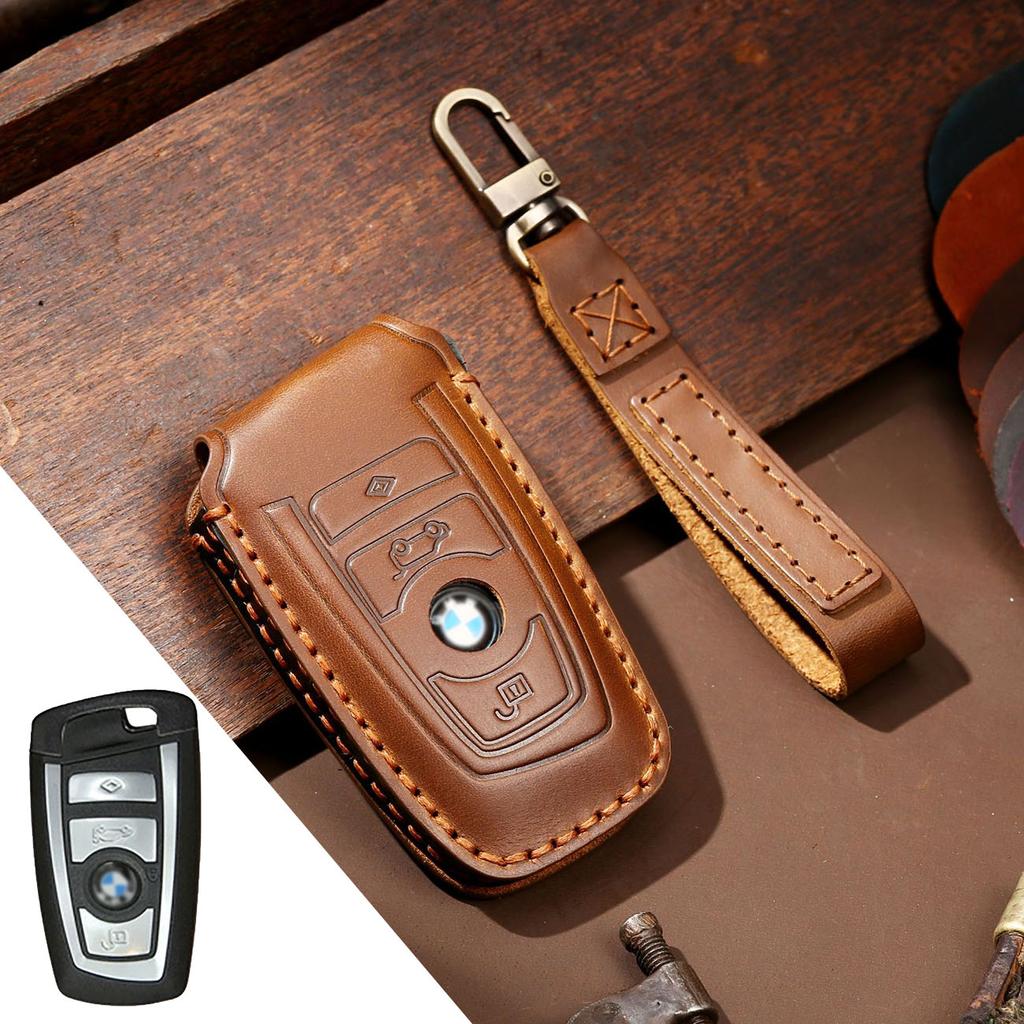GUSHIBEI Роскошный кожаный чехол для ключей ручной работы для BMW
