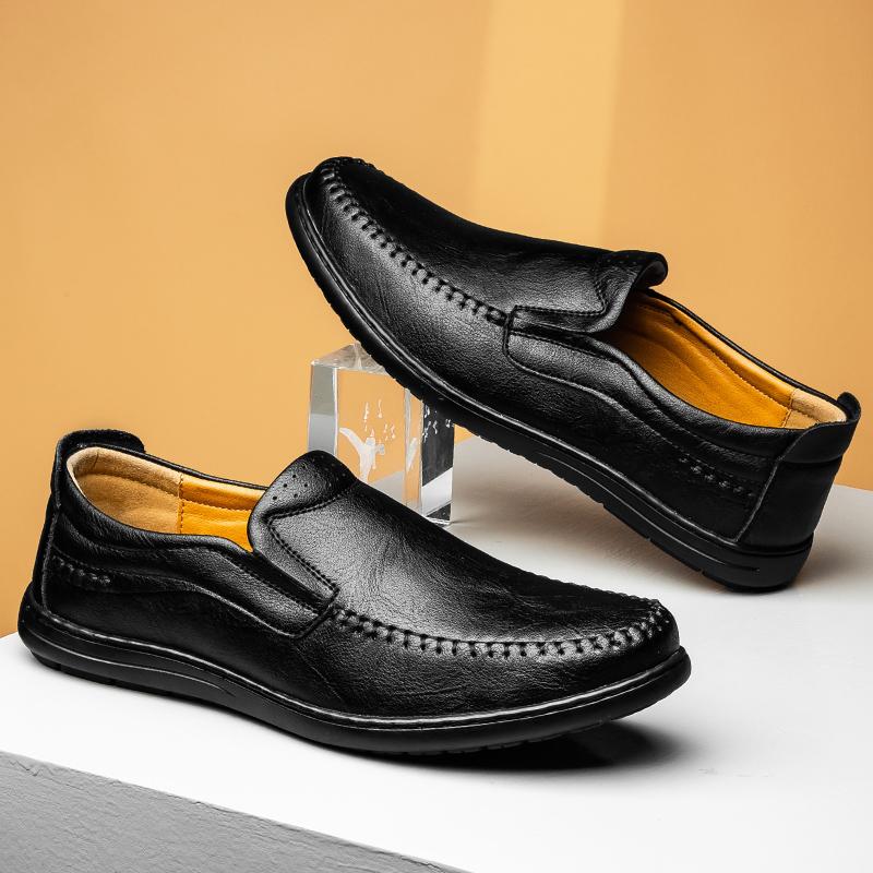 Модные Новые Дышащие Мужские Лоферы Ручной Работы Повседневная Кожаная Обувь для Мужчин Обувь для Ходьбы Уличная Обувь Слипоны Ручной Работы Деловые Балетки
