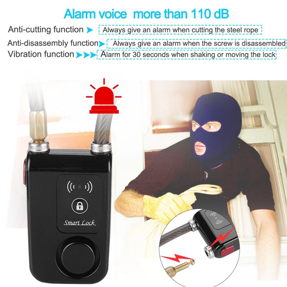 80 см умный бесключевой Bluetooth-замок водонепроницаемый 110 дБ тросовый противоугонный сигнальный велосипедный замок