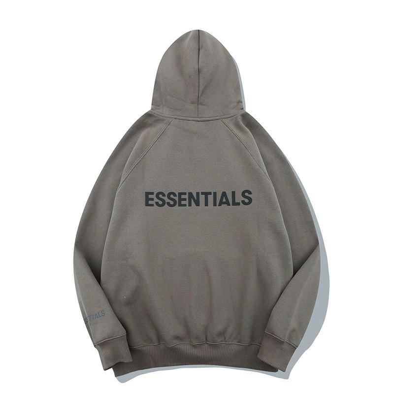 FOG Essentials Светоотражающая толстовка с капюшоном на молнии Унисекс Свободный крой Хлопок Длинный рукав Повседневная кофта