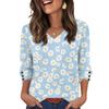Women's Fashionable And Casual Floral V-neck Top
