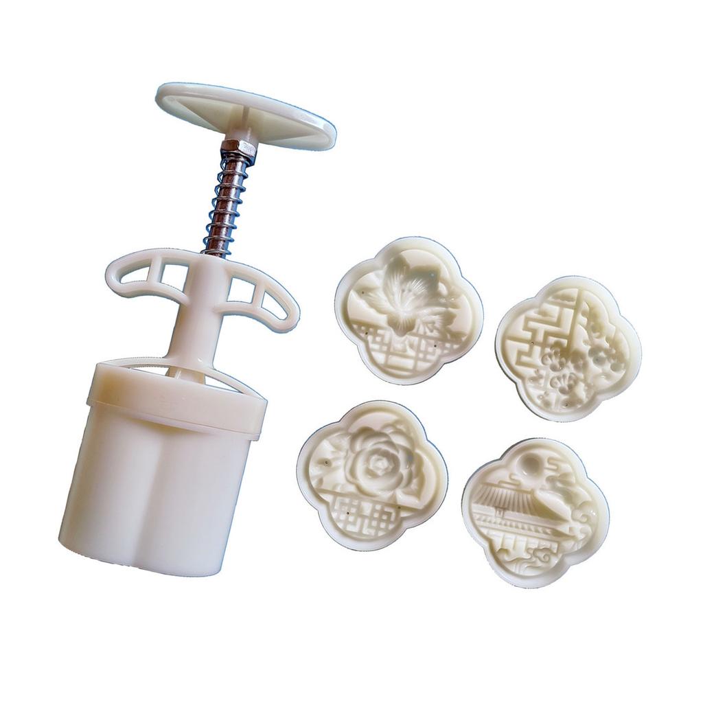 DIY Mooncake Maker with Round Character Cookie Stamps Pastry Mould for Mid Autumn Festival and Wedding Pastries