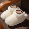 Women's Home Bootie Furry Slippers Warm Cozy Snow Boots with Fuzzy Plush Lined for Women Winter Non Slip House Shoes for Indoor Outdoor Short Boots