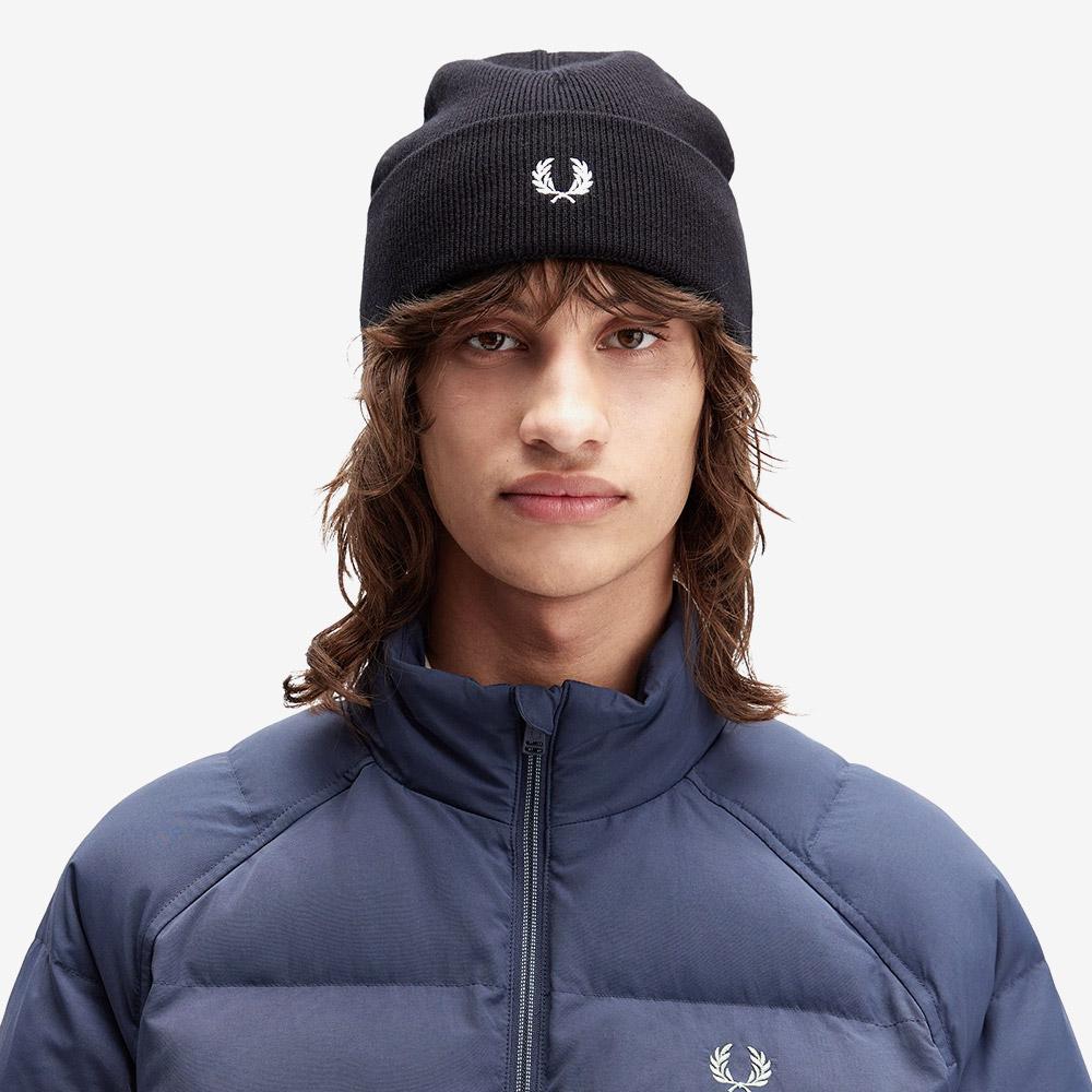 Fred Perry Классическая шапка-бини - Черный/Снежно-белый Cfpu2538161-843