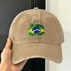 Summer Brasil Baseball Cap Sun  Wholesale Custom DIY Washed Trucker Hat Unisex Adult Classic Outdoor Gym Baseball Caps