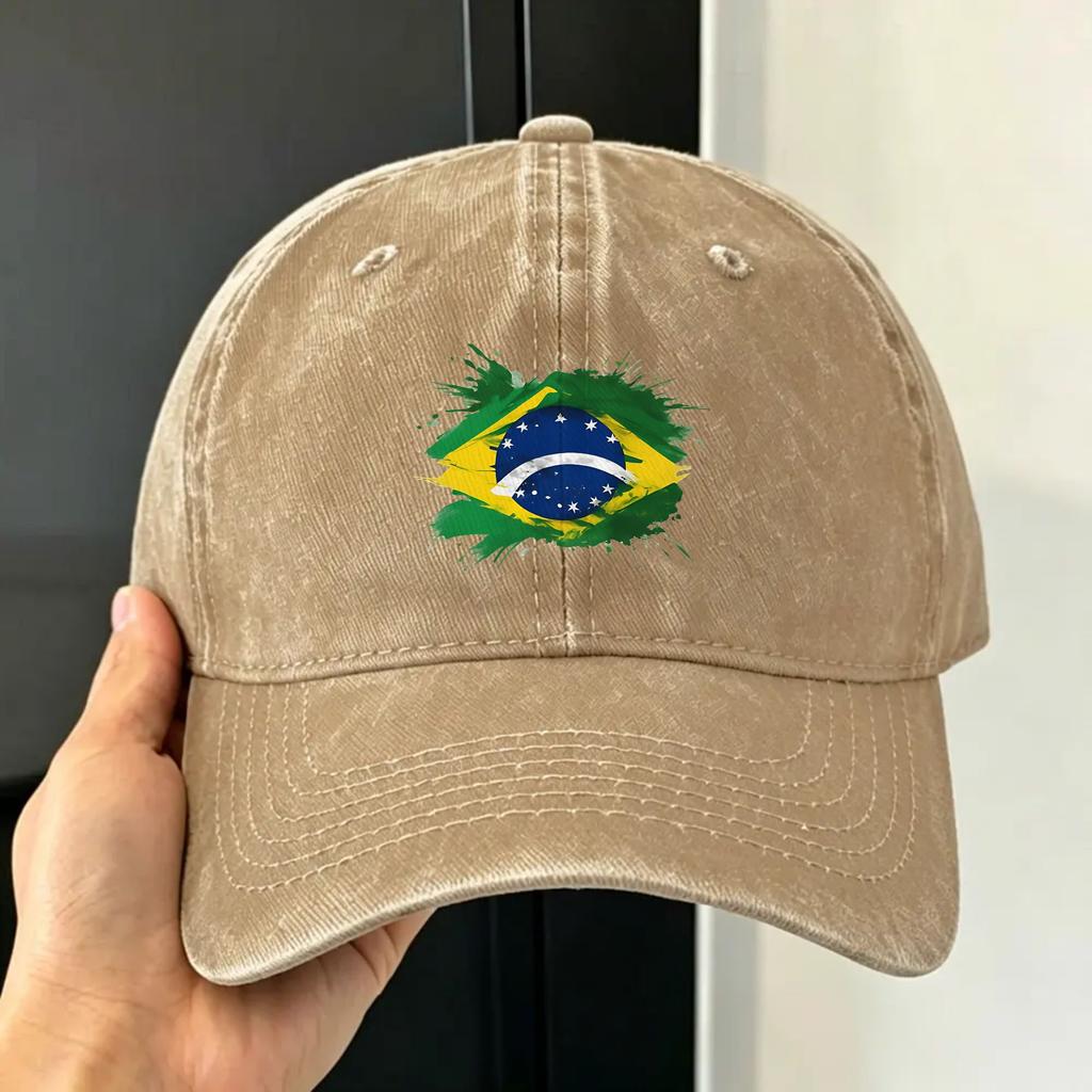 Summer Brasil Baseball Cap Sun Wholesale Custom DIY Washed Trucker Hat Unisex Adult Classic Outdoor Gym Baseball Caps