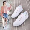 Летние кроссовки, женские туфли на плоской подошве, повседневная обувь, обувь из искусственной кожи с мягкой подошвой, белая