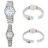 Q and Q Pair Watches A206A207-204 White Dial Mens 32 mm and Ladies 28 mm