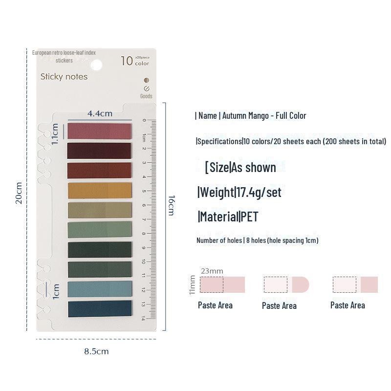 Стикеры Morandi Color Index: Пластиковые наклейки-индикаторы с возможностью записи