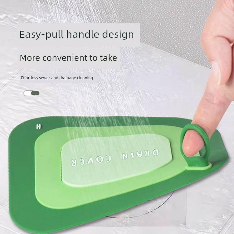 Floor Drain Deodorizer Silicone Drain Cover Insect-Proof Sewer Anti-Odor Bathroom Toilet Kitchen Handle Drain Mat