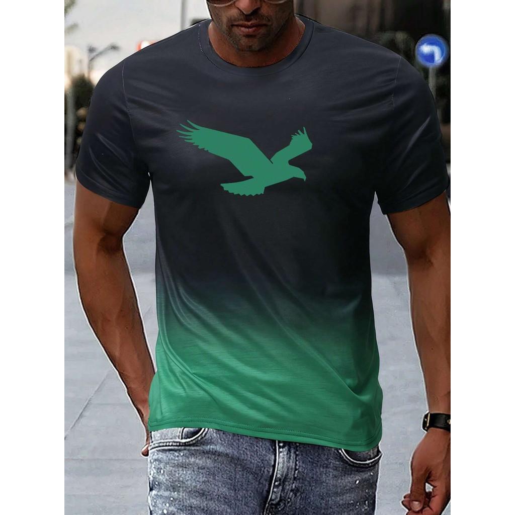 Новая мужская модная повседневная простая футболка с коротким рукавом, напечатанная на 3D-принтере, удобная и дышащая футболка с коротким рукавом с градиентным принтом