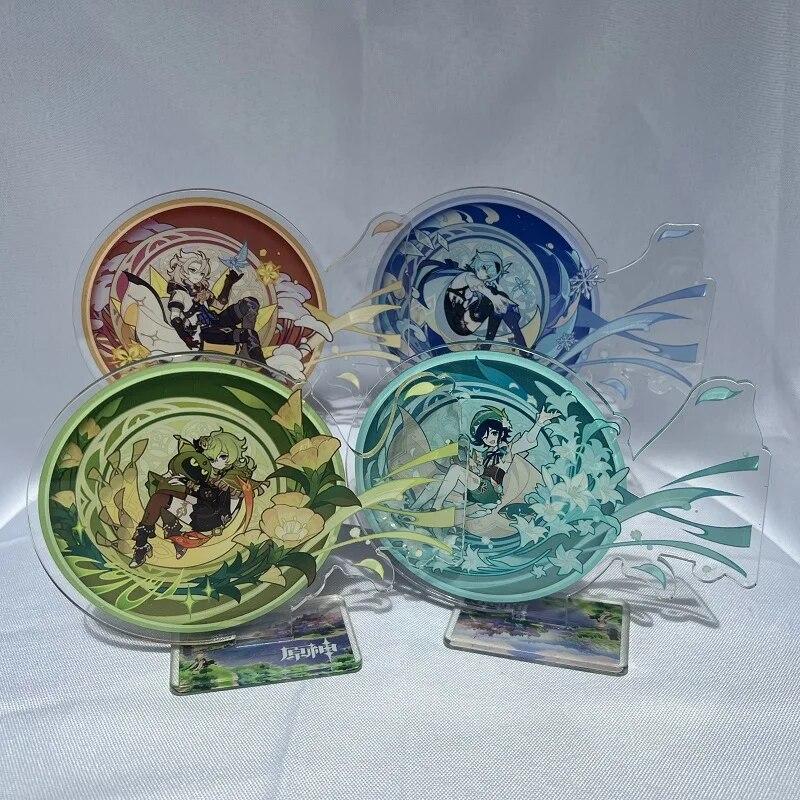 Фигурка аниме Genshin Impact Scaramouche Zhongli Hutao Xiao Kaeya, акриловая подставка, модель, тарелка, декор для стола, стоящий знак, подарки для фанатов