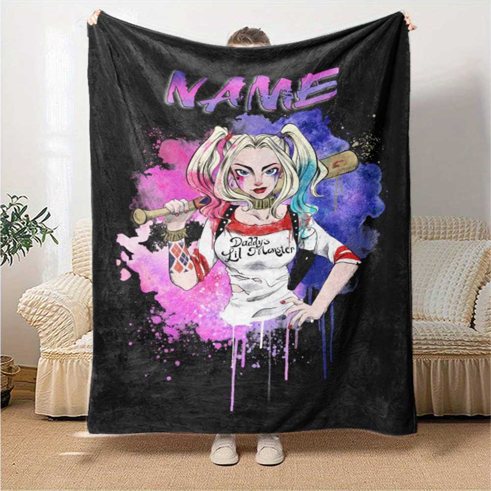 Warner (11) Personalized Name Blanket Multi-purpose Customizable Blanket Comfortable Perfect for Bed Office Seaside Office Chair