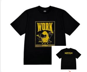 American street style Black head print short-sleeve T-shirt for men and women, loose street hip-hop rapper top