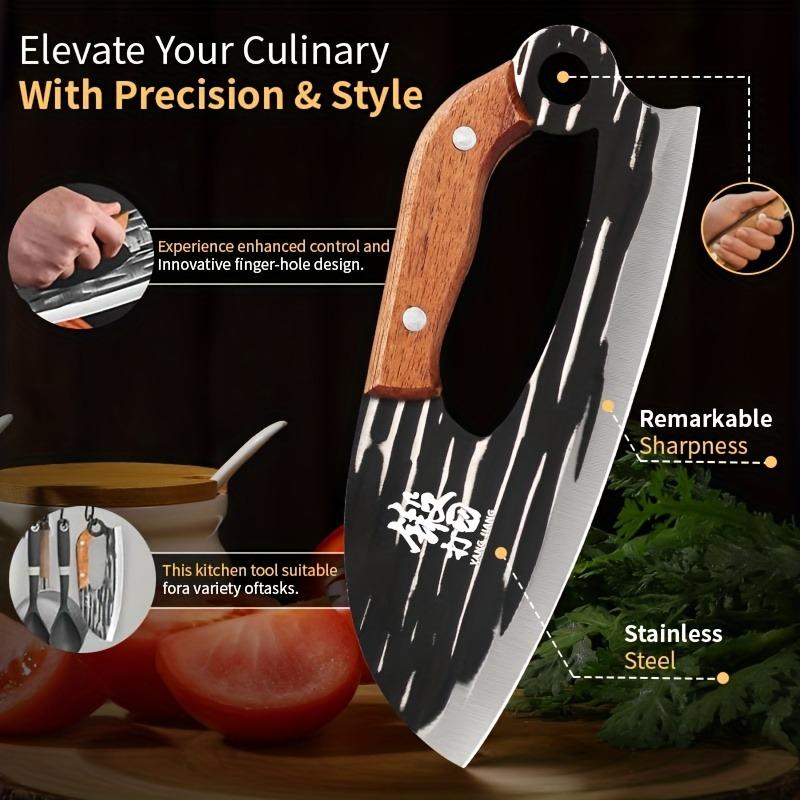 Легкий поварской нож, нож для резки мяса, бытовой нож для нарезки овощей и фруктов, кухонный кованый нож из нержавеющей стали