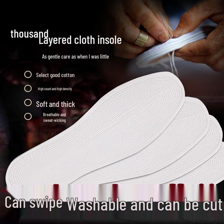 Унисекс Хлопковые Стельки с Влагопоглощающим Эффектом - Устойчивые к Запаху, Настраиваемые, Многослойная Конструкция