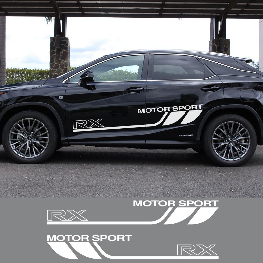 2 шт., наклейки с боковой полосой на дверь автомобиля для Lexus RX 350 250 300, моторная графика, спортивное украшение кузова, автоаксессуары, винил