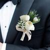 Corsage Brooch High Simulation Festive Decorative Bright Color Handmade Bridegroom Groom Boutonniere for Banquet