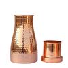 Pure Copper Water Bedroom Bottle Bedside Carafe Bedroom Jar with Inbuilt Copper Glass Vessel 1 Liter