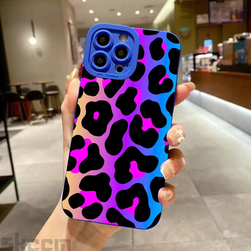 Чехол для Samsung Galaxy A15 A35 A54 A55 S25 S24 S23 S22 S21 S20 Ultra Plus FE Цветной Леопардовый Узор Силиконовый Мягкий Чехол для Телефона