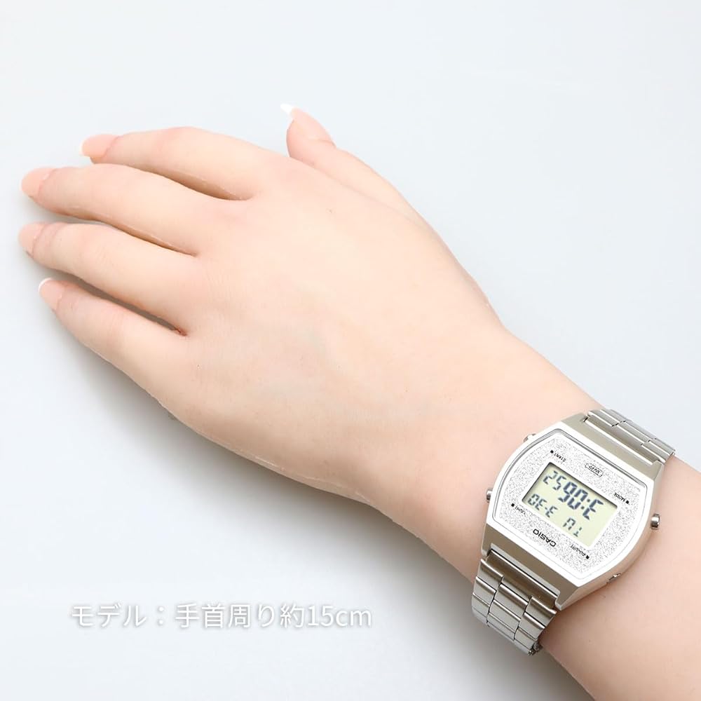 Casio Винтажная серия B640WDG-7 Унисекс Цифровые часы Серебристый Циферблат с блестками