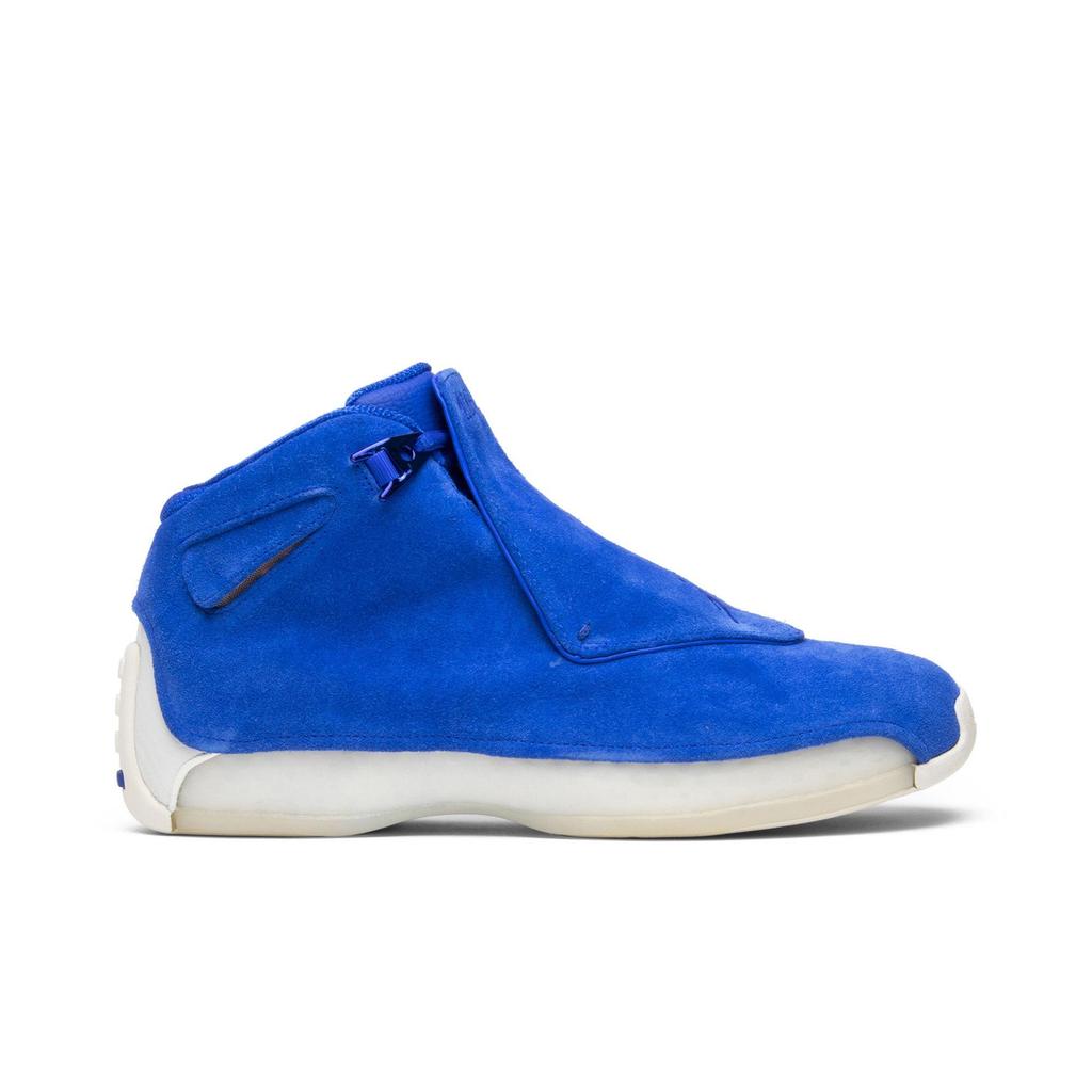 Air Jordan 18 Retro 'Blue Suede' (Unisex) Racer Blue / Racer Blue / Sail Vintage Basketball Shoes AA2494 401