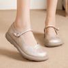 Spring and Summer Women's Chinese Style Mary Jane Flats Wide Toe Shoes Ladies Soft Loafers Split Leather Shallow Shoes Mom Nurse Flats Woman Moccasin