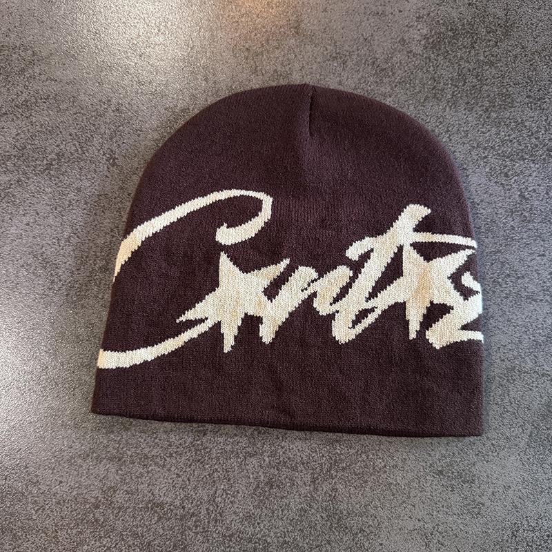 Уличная надпись Контрастный цвет Шерстяные вязаные шапки Осень Зима Теплая Y2K Хип-хоп Кепка Аксессуар
