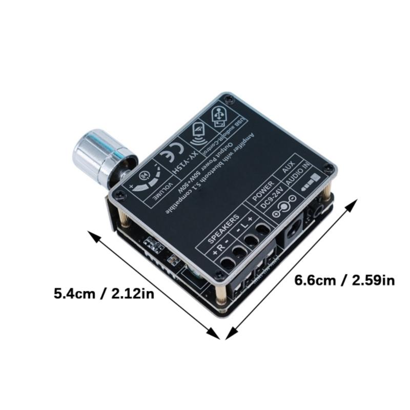 2x50 Вт Совместимая с Bluetooth 5.1 Стерео Аудио Усилительная Плата Беспроводной Hi-Fi Модуль Для DIY Домашних Автомобильных Акустических Систем