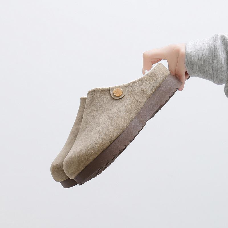 Women's Fuzzy House Slippers Fluffy Memory Foam Suede Slippers with Faux Fur Lining Indoor Outdoor Shoes Winter Warm Platform Mini Boots for Women