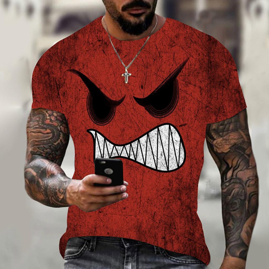 Summer Fashion Casual 3D Expression Printing Men's T-shirt