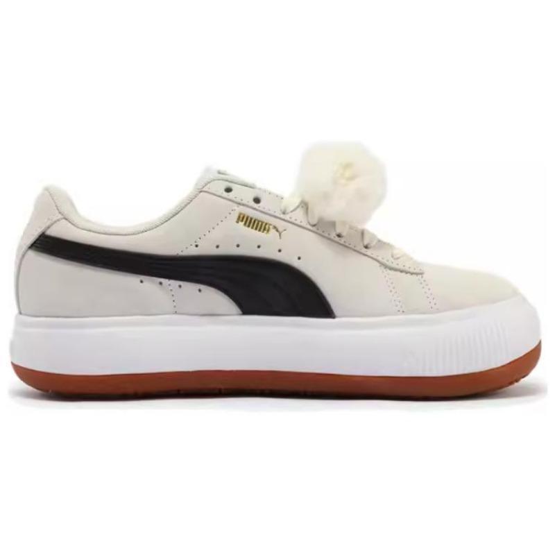 Puma Mayu FURRYTAIL Женские повседневные кроссовки на низком ходу с увеличением роста Бело-черные 403076-01