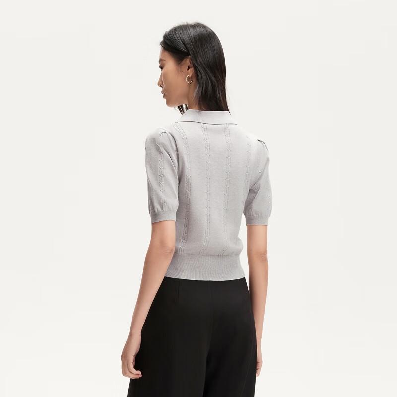 VEROMODA Women's Puff Sleeve Lapel Knit Sweater