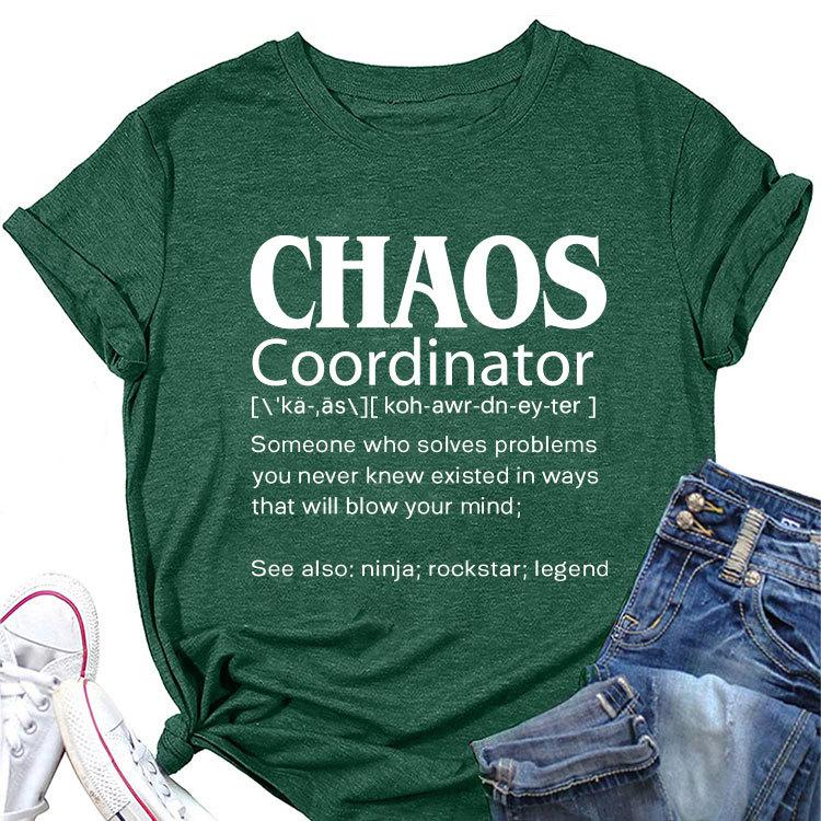 Summer new casual shortsleeved T shirt chaos coordinator printed loose crew neck top all match Womens fashion pullover