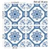 Наклейки на плитку Poromoro Portuguese Spanish Azulejo Peel and Stick, набор из 16 наклеек на мозаичную плитку для кухни и ванной комнаты (11.9,29)