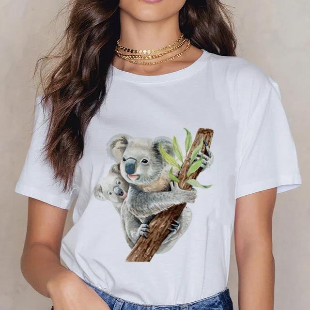 Women Cartoon Kawaii Animal Koala Print Women Tshirt Harajuku Ropa Mujer Graphic Plus Size TShirt Casual Streetwear  Tees