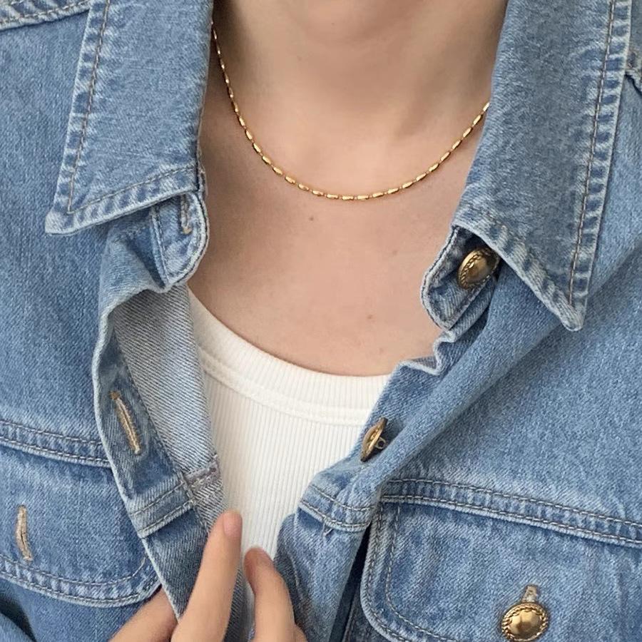 Простой темперамент Золотое колье-бини женское